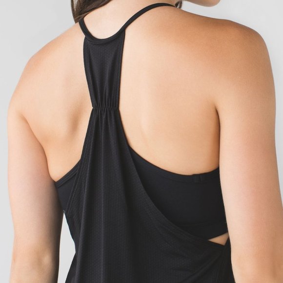 Lululemon black No Limit Tank, yoga tank with inner built in sports bra - Picture 3 of 9